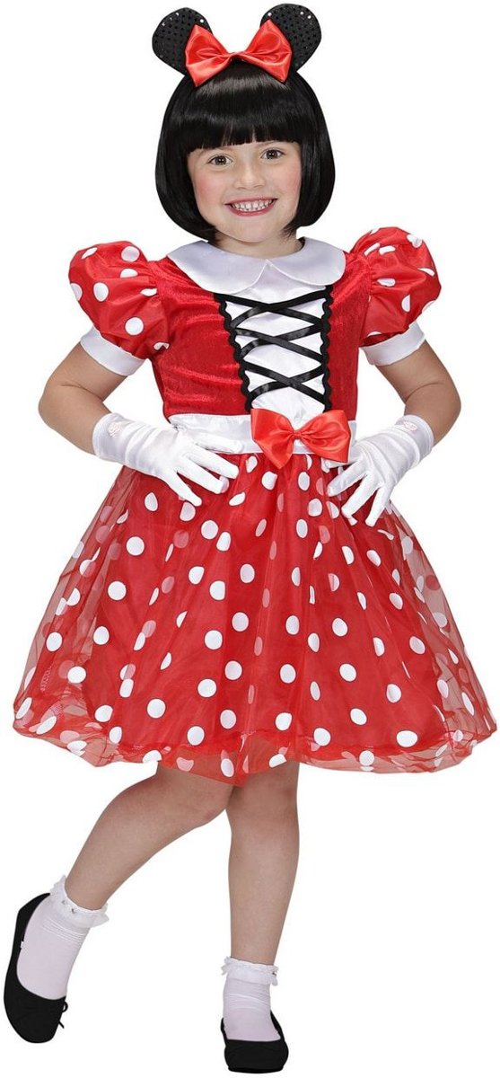 Mickey & Minnie Mouse Kostuum | Minnie Vriendinnetje Van Mickey Muis | Meisje | Maat 104 | Carnaval kostuum | Verkleedkleding